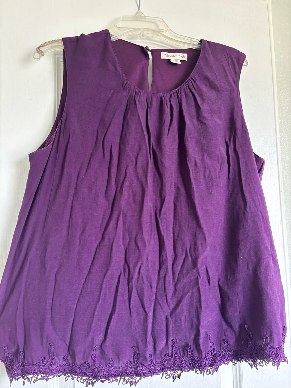 Coldwater Creek Deep Purple Sleeveless Scoop-Neck Camisole